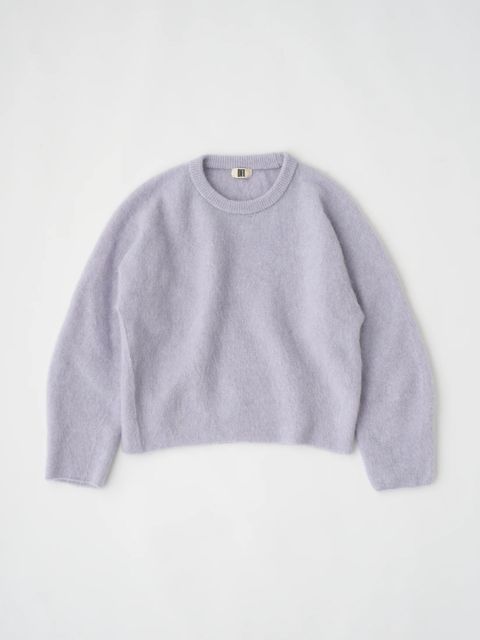 STRETCH SUPERKID MOHAIR CREW-NECK P/O / モヘヤニット / ライトブルー