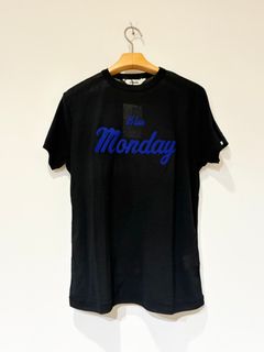 BLUE MONDAY TEE / フロッキープリントシアーTシャツ / ブラック