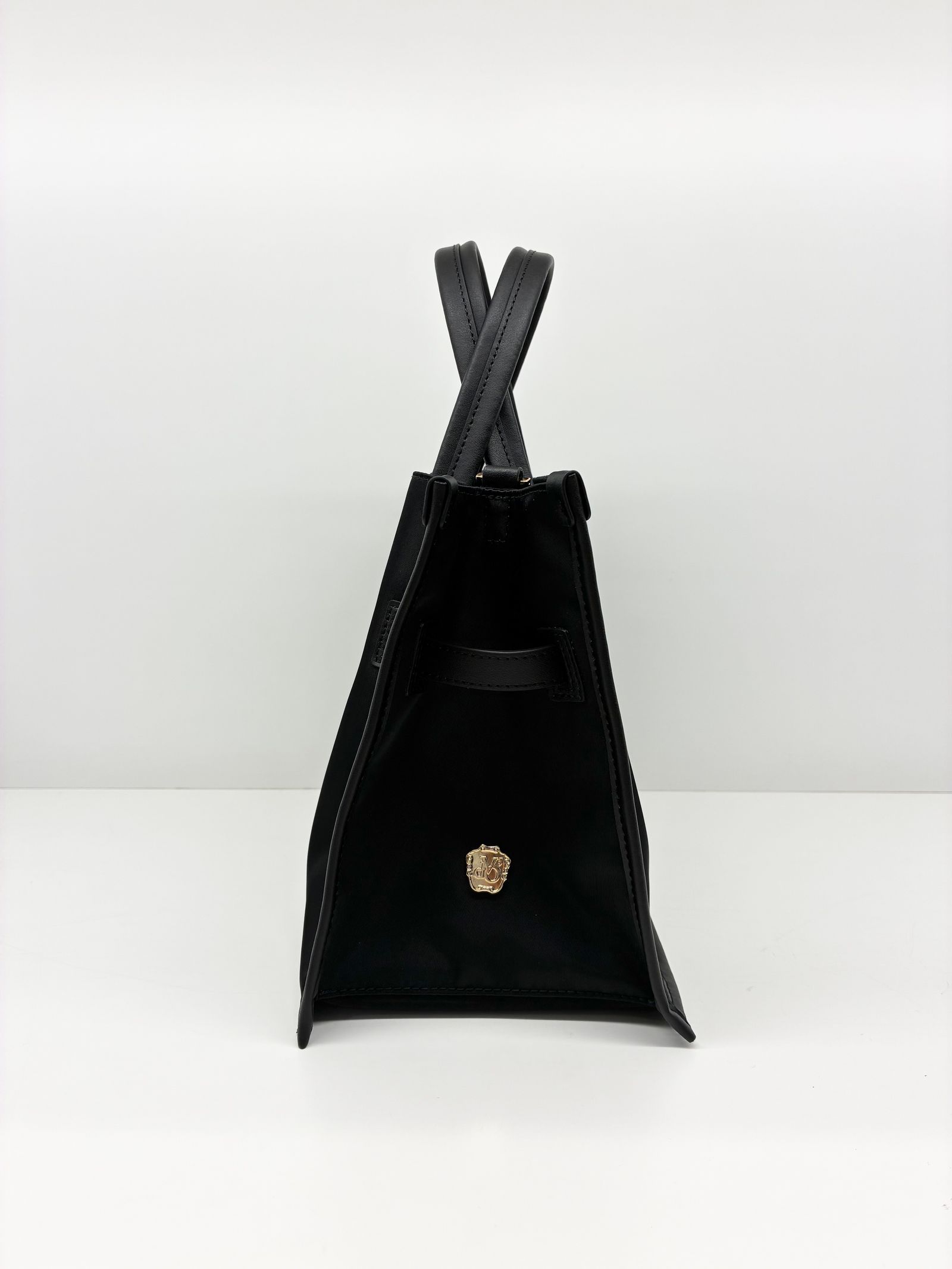 BRUNO / レザーパイピングナイロンバッグ / ブラック