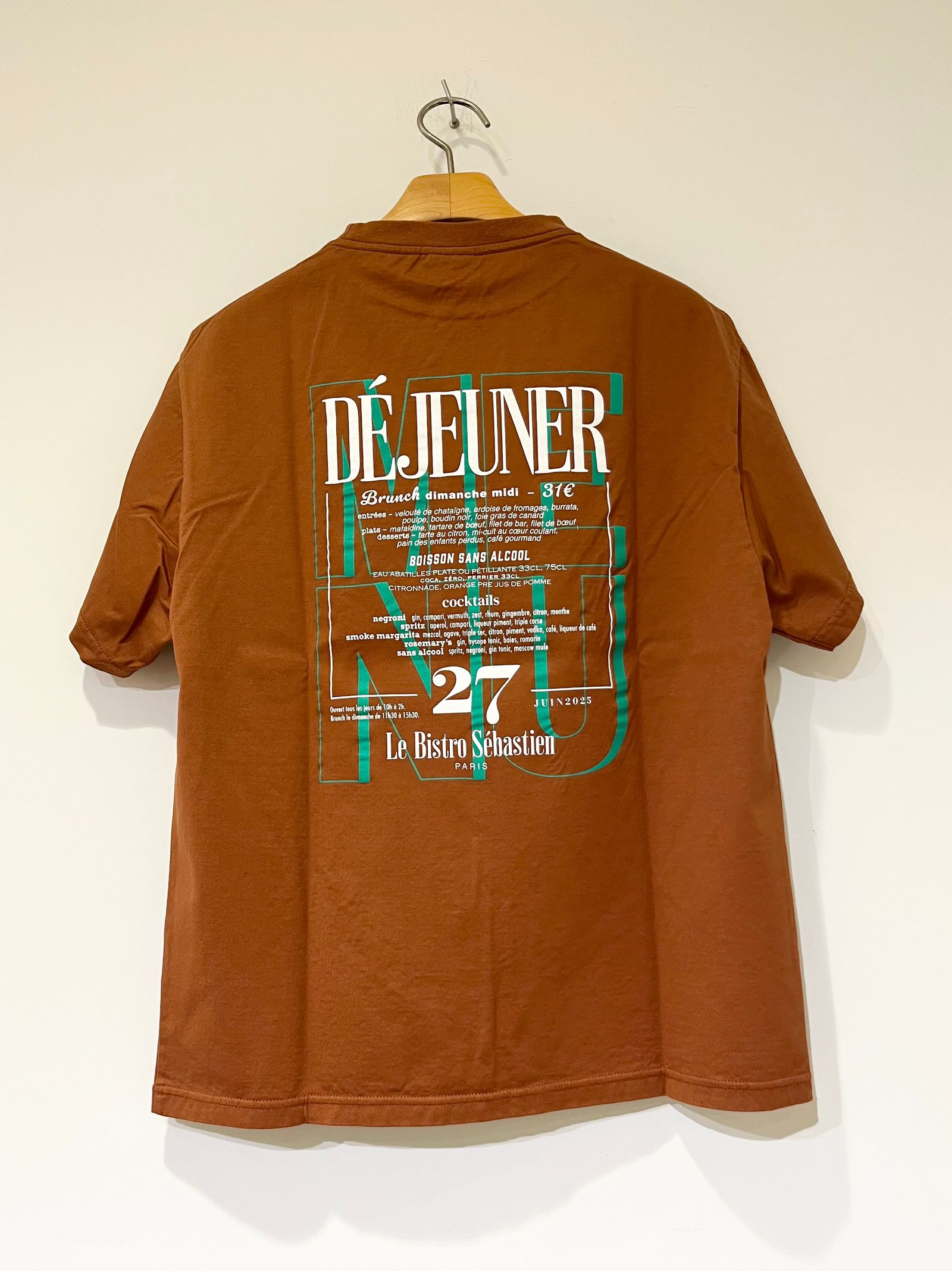 BISTRO MENU TEE / プリントTシャツ / キャメル / ブラウン