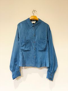 シルクシャツブラウス / インディゴブルー
