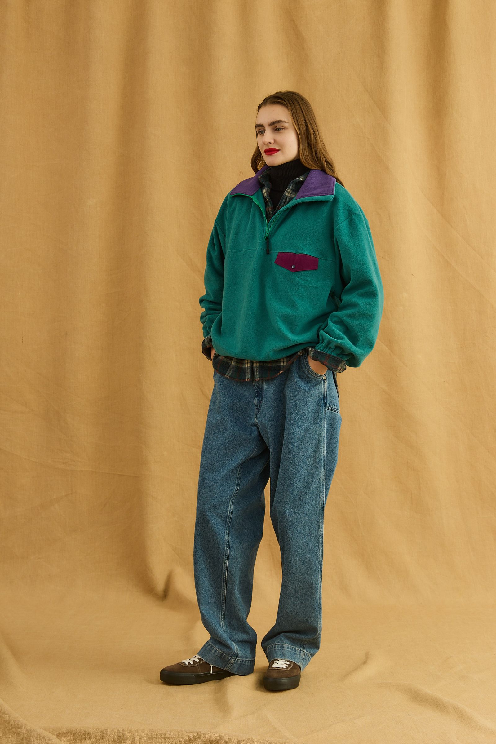 FLEECE TOPS / ハーフジップ / グリーン
