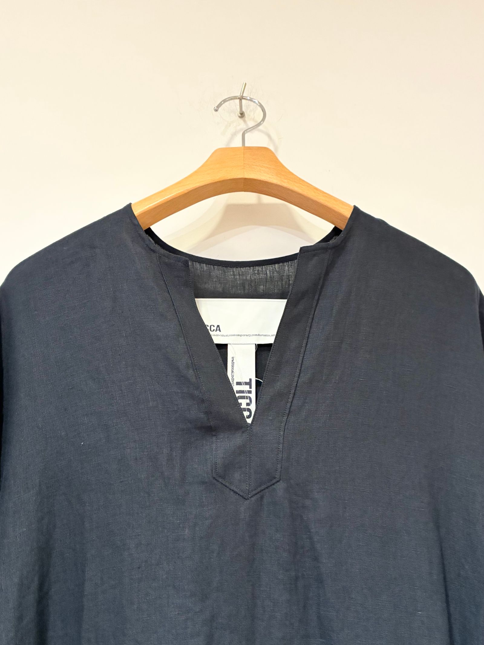 リネンツイストスリーブワンピース / ネイビー