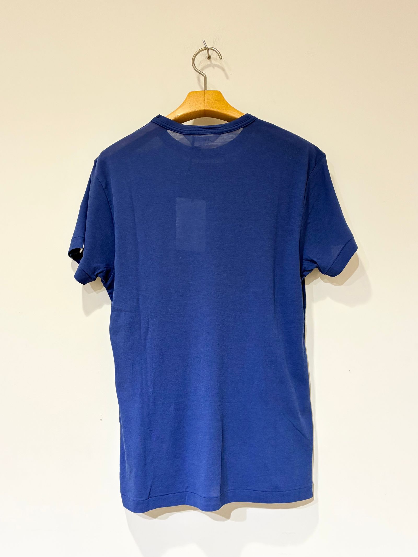BLUE MONDAY TEE / フロッキープリントシアーTシャツ / ブルー