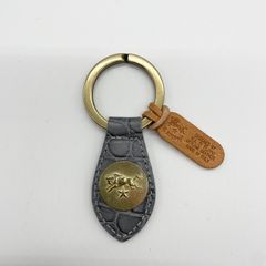 型押し小判型キーリング