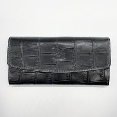 型押しフラップ長財布