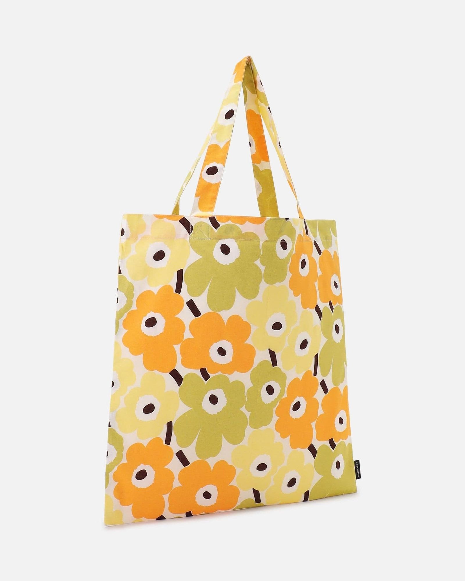 【アジア限定】Mini Unikko / トートバッグ / ファブリックバッグ / 44×43cm / グリーン / イエロー