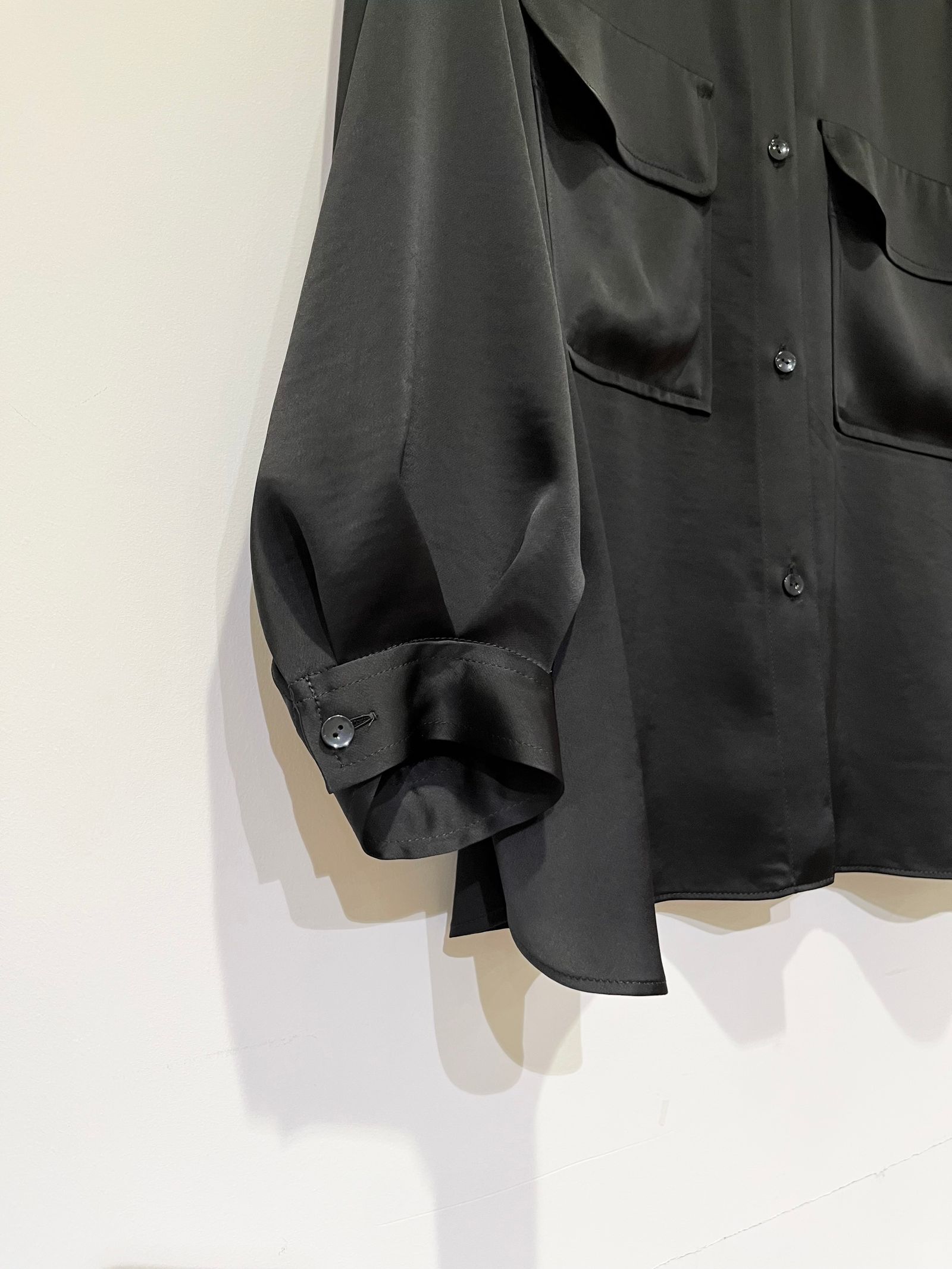 Bed&Breakfast / Satin LRM Shirts / サテンシャツ / ブラック