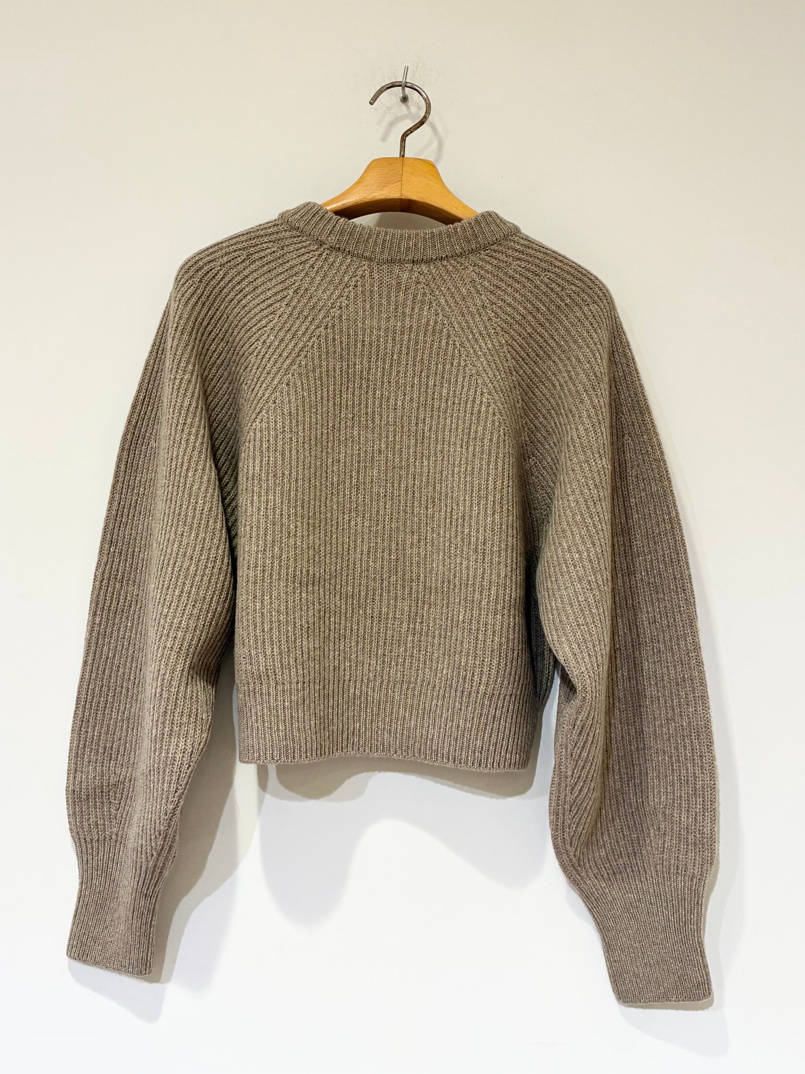 WOOLEN COTTON & EX.FINE LAMBS WOOL RIBBED-KNIT P/O / ショート丈ニット / ベージュ