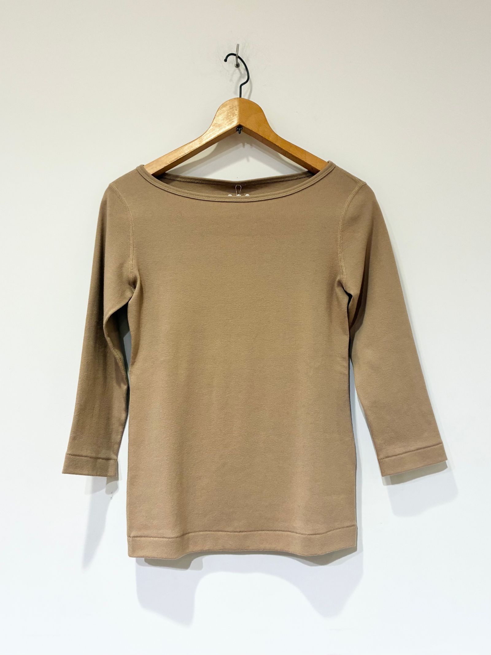 ジンジャー 七分袖 / ボートネックカットソー / ベージュ