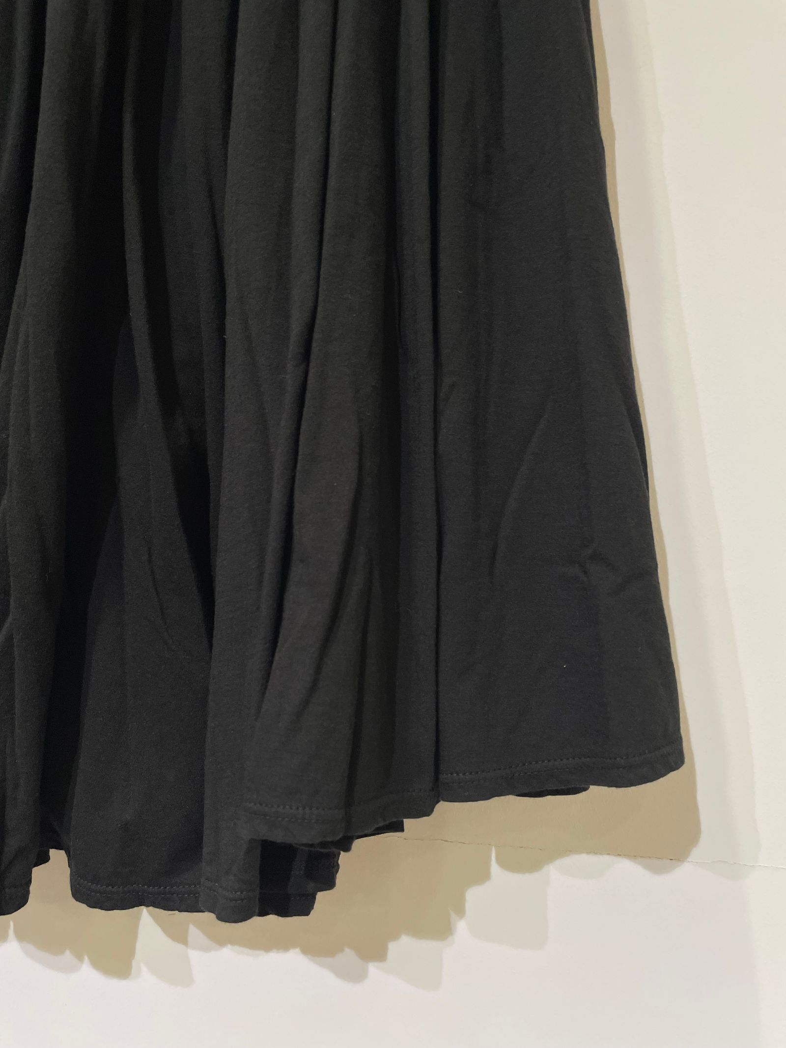 ジャージーコレット ウィンドフレアスカート / マキシスカート / ブラック