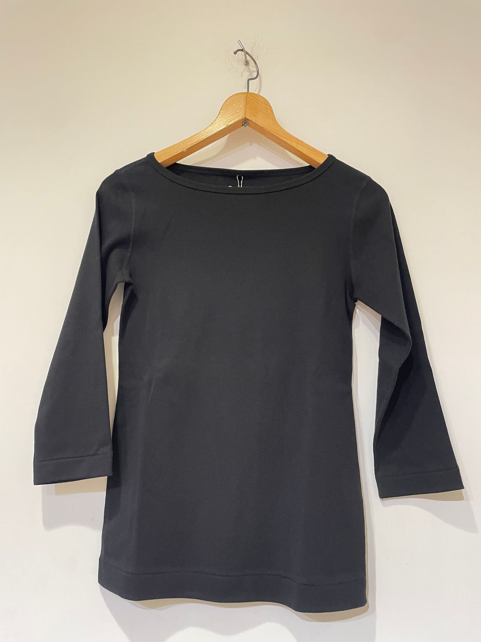 ジンジャー 七分袖 / ボートネックカットソー / ブラック