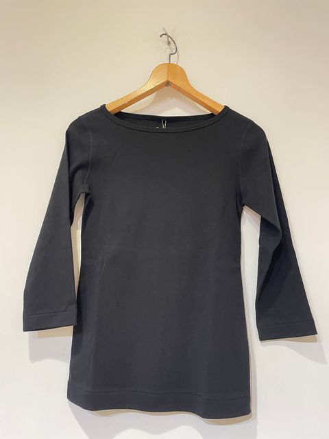 ジンジャー 七分袖 / ボートネックカットソー / ブラック