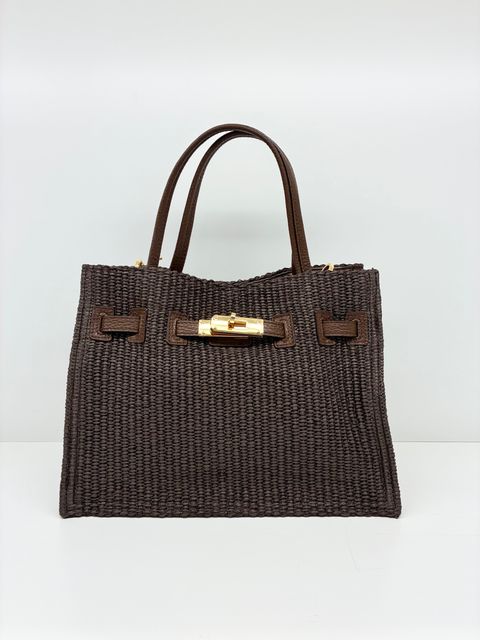 SANDRO / ベルト付きかごバッグ / ブラウン