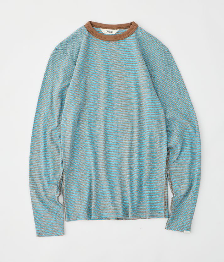 MULTI BORDER LONG TEE / ボーダーロンT / ブラウン / ブルー