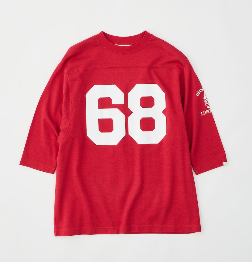 FOOTBALL TEE / ナンバリングプリントTシャツ / レッド