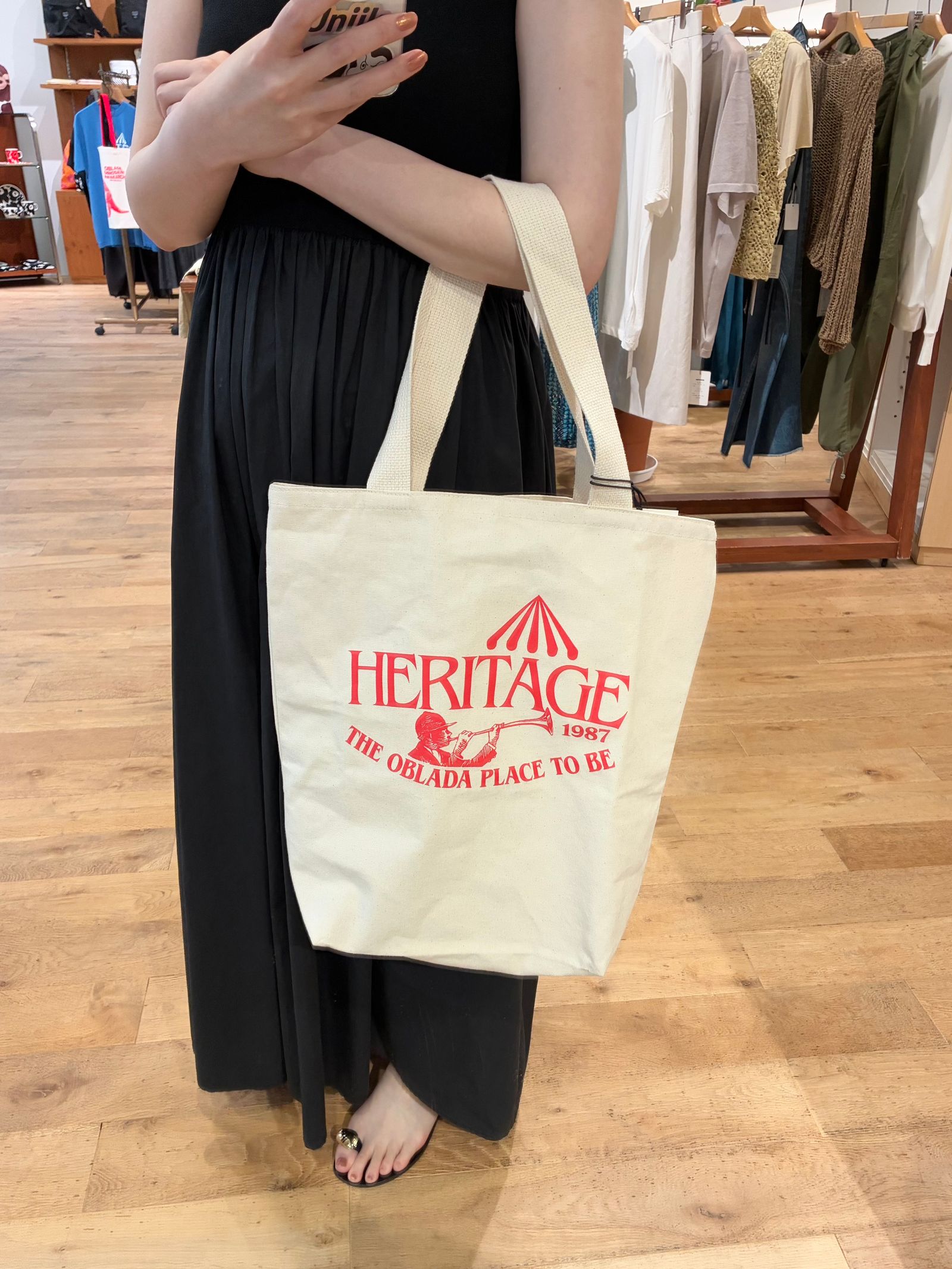 HERITAGE TOTE / ロゴトートバッグ / キナリ