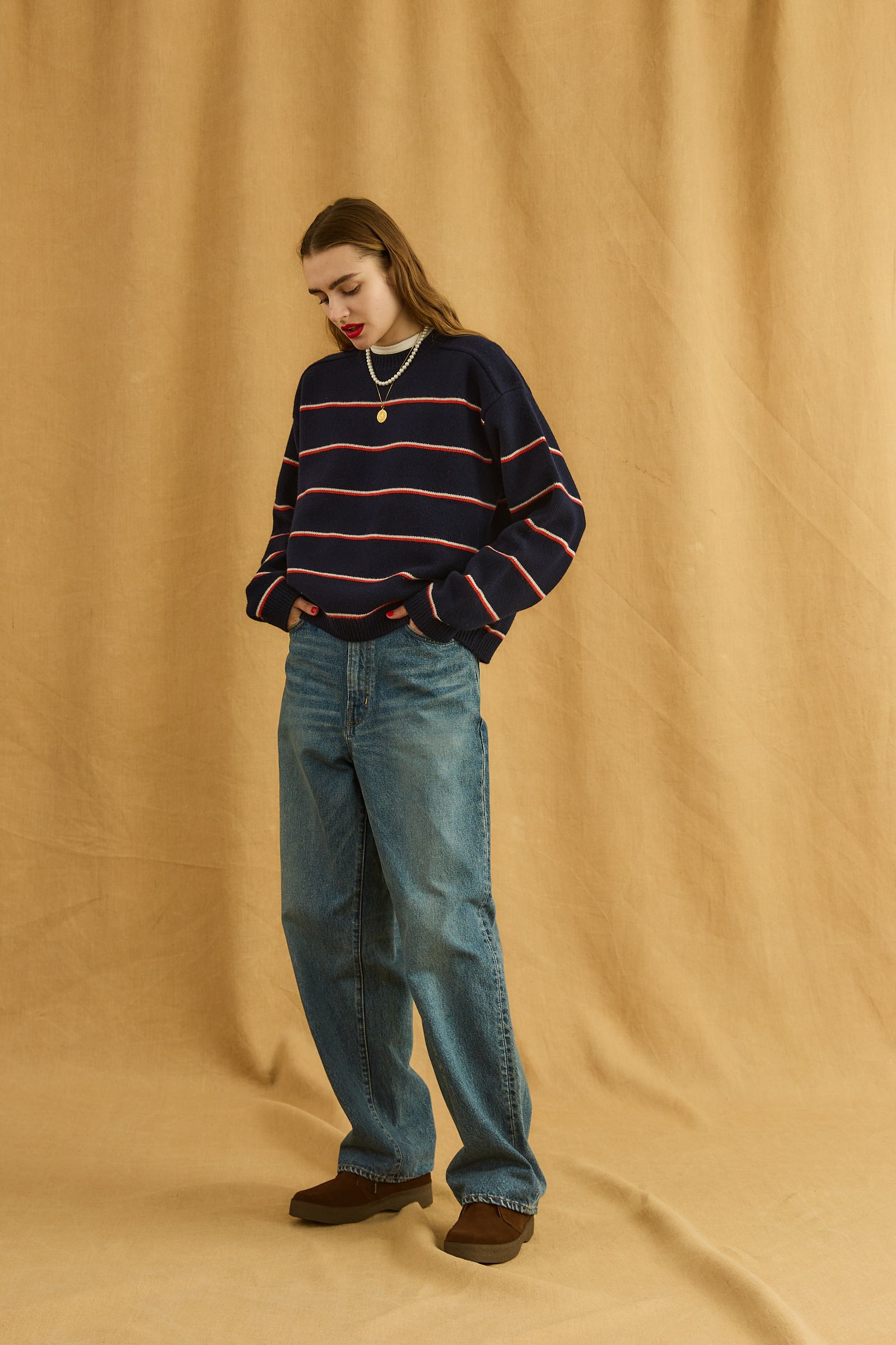 NEW WILLIAM / ボーダーニット / ネイビー