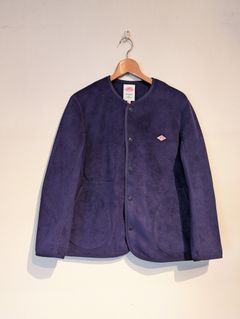 Women's Fleece Collarless Jacket / フリースカラーレスジャケット / ネイビーブルー