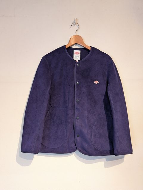 Women's Fleece Collarless Jacket / フリースカラーレスジャケット / ネイビーブルー