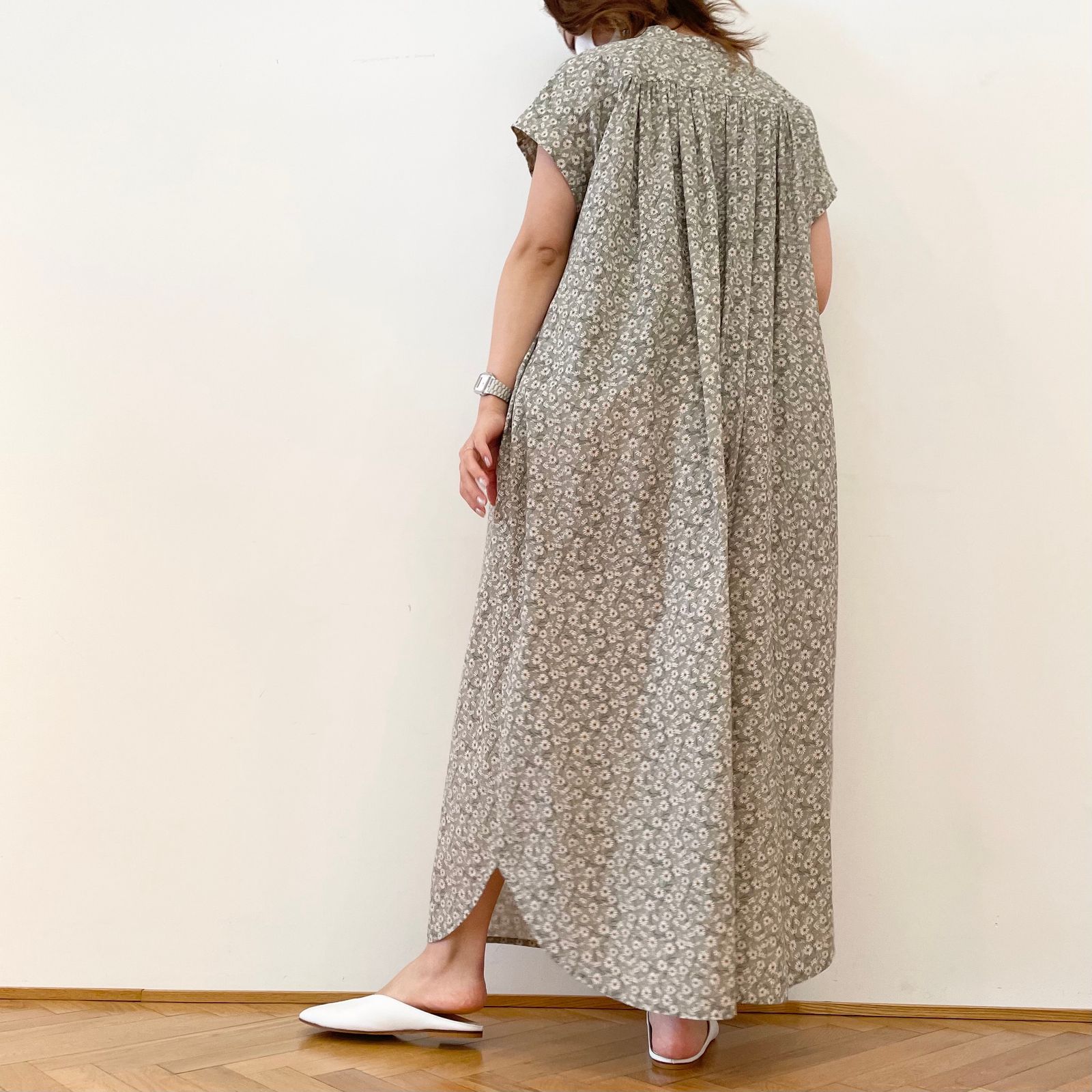PASSIONE 一枚でかわいい花柄シャツワンピース