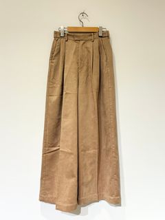 フェイクスエード パンツ / タックワイドパンツ / キャメル/ ベージュ