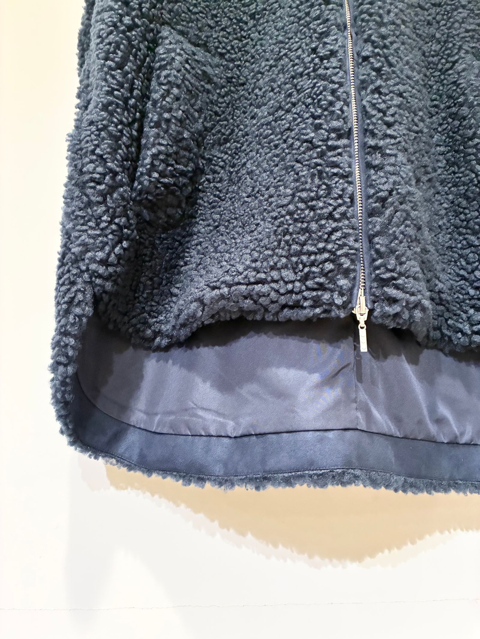 エコペルボア ケープベスト / ボアベスト / ネイビー