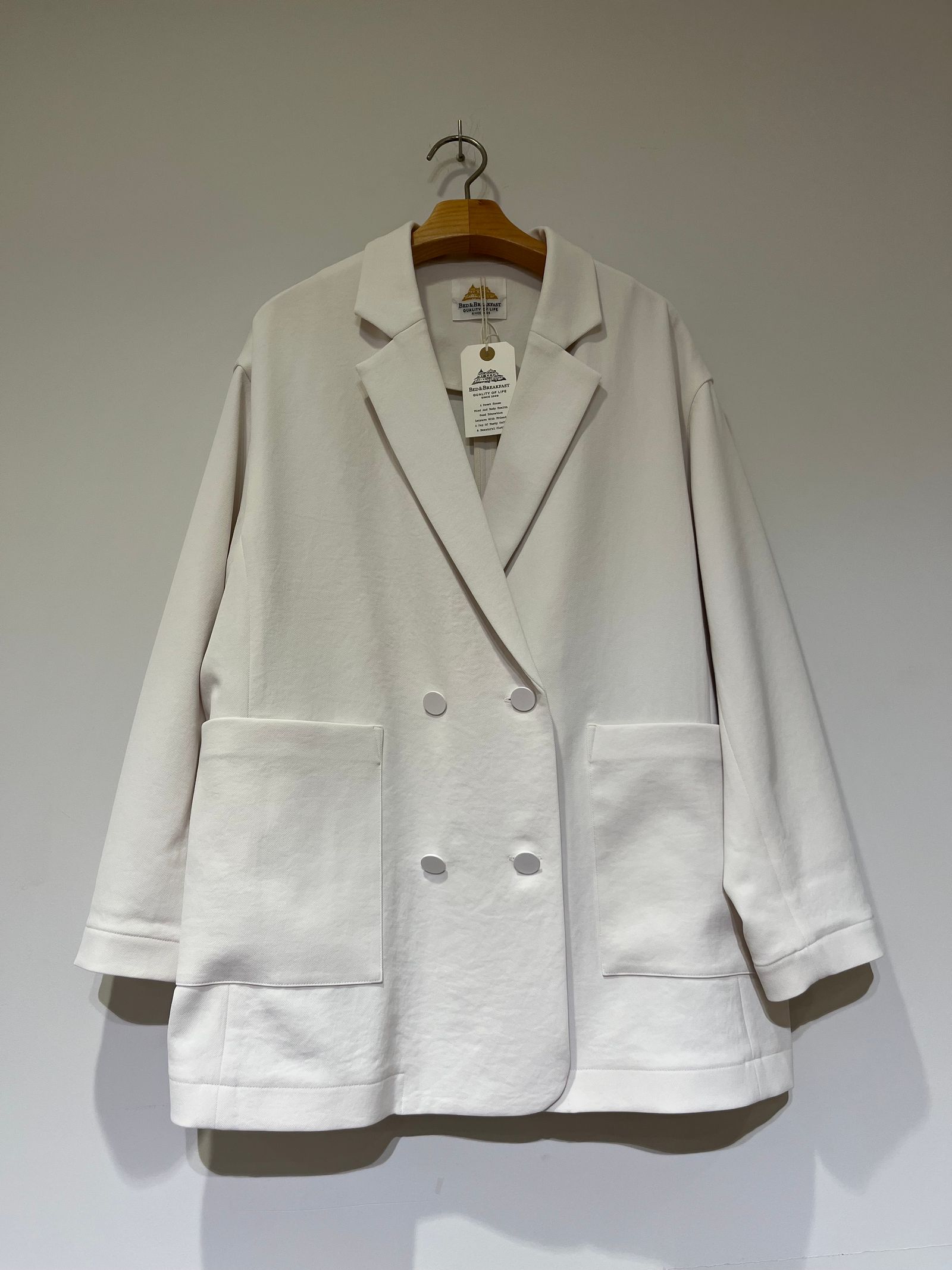 Greed International - Stretch Relax 2way Cloth Jacket in Off White