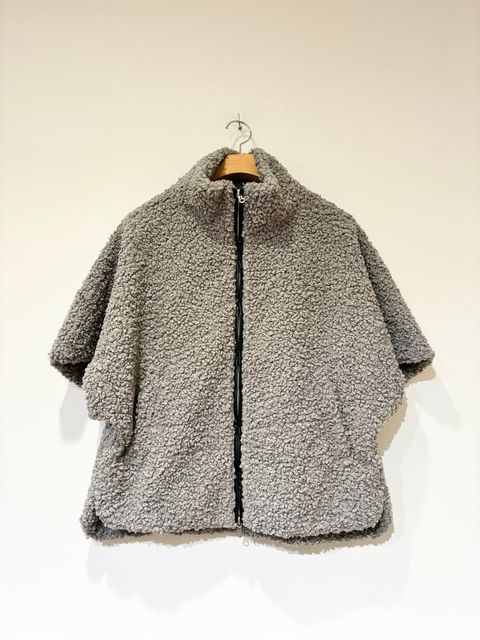 【ミリー】プードルボア ポンチョ / ベスト / グレー