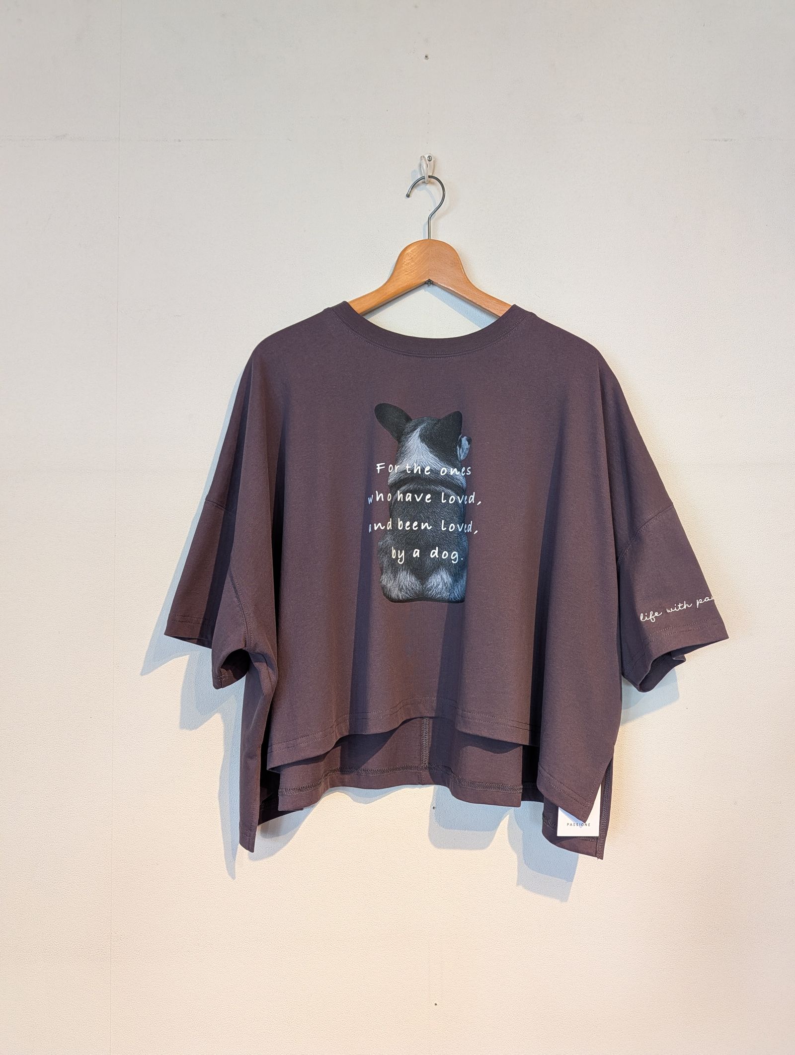 コーギープリント半袖Tシャツ / チャコール