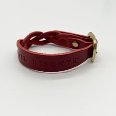 ロゴレザーメッシュブレスレット