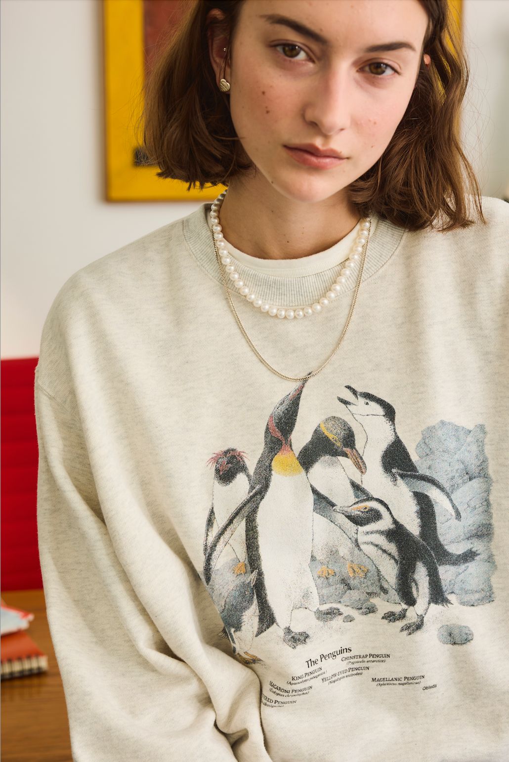 PENGUINES SWEAT / ペンギンプリントスウェット / グレー