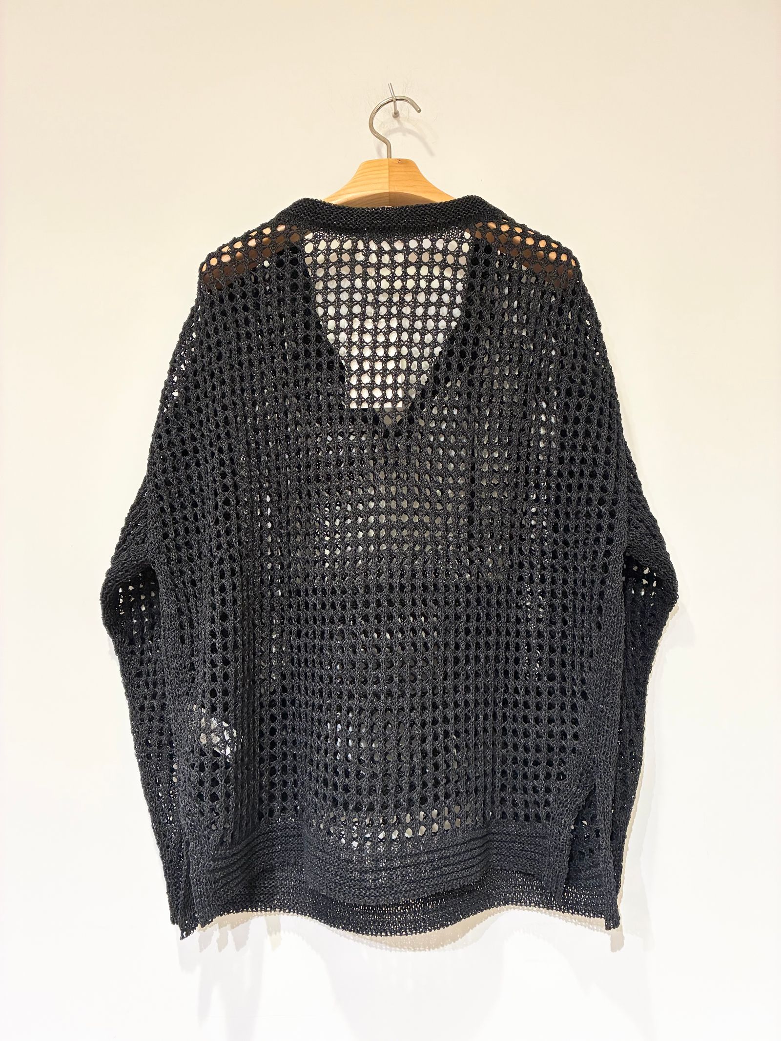 メッシュニットプルオーバー / ブラック