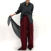 sheer check scarf shirt / シアーチェックスカーフシャツ / ネイビー