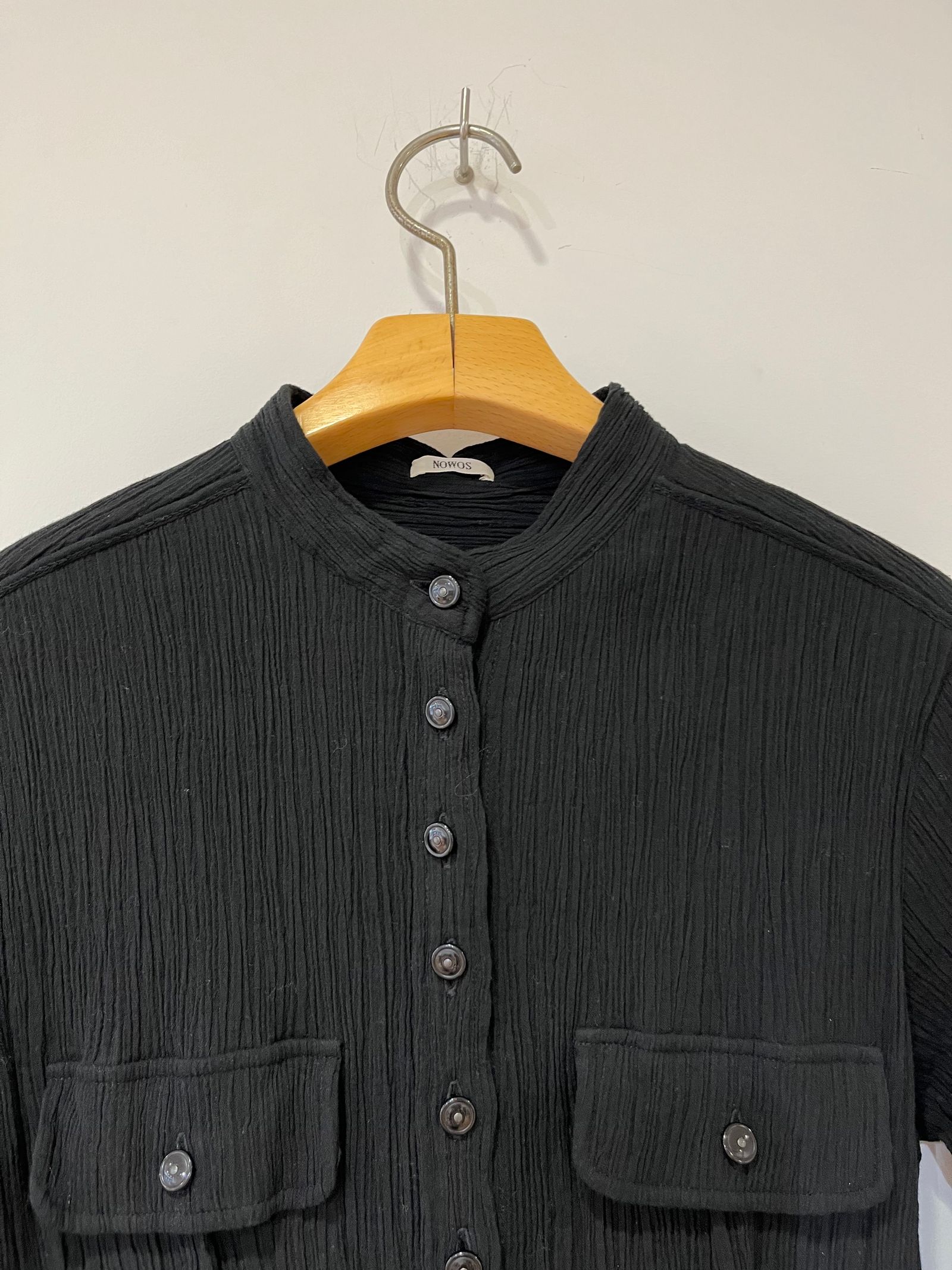 NOWOS / ノーウォス | black shirt 楊柳シャツ | F | レディース