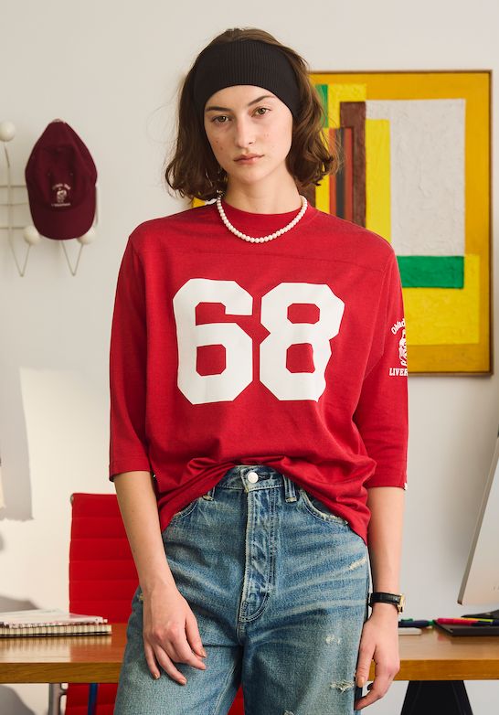 FOOTBALL TEE / ナンバリングプリントTシャツ / ネイビー