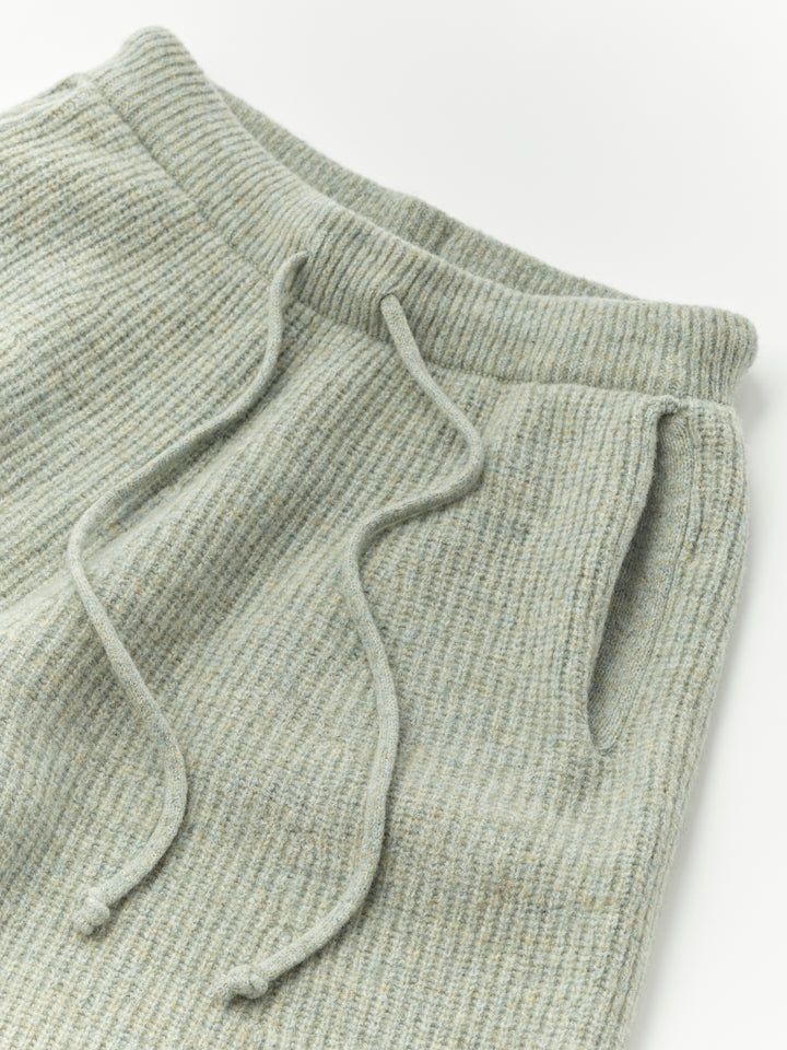 【ラスト1点】superfine lambs & chenille ribbed-knit wide-leg pants / ニットパンツ / ミントグリーン