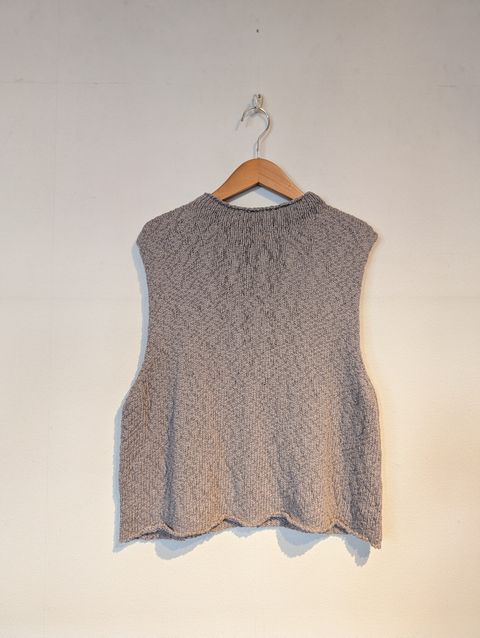 cotton slub vest / ニットベスト / グレージュ