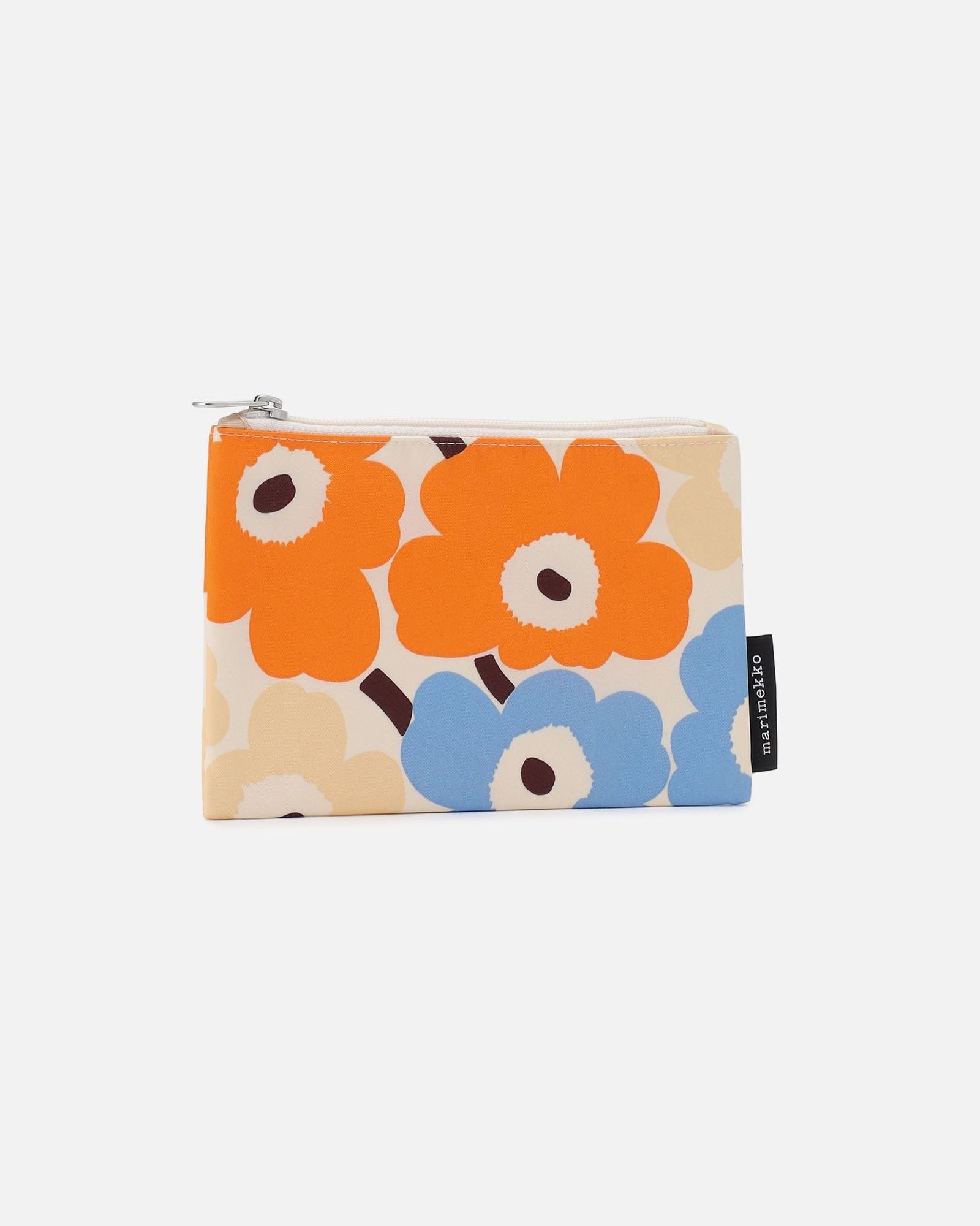 Kaika Mini Unikko / コスメティックバッグ / ジップ付きポーチ / オレンジ / ブルー / イエロー