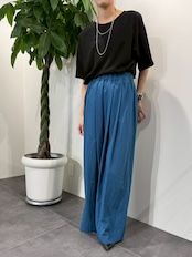 cotton nylon wide easy pants / コットンナイロンワードイージーパンツ / オリーブカーキ