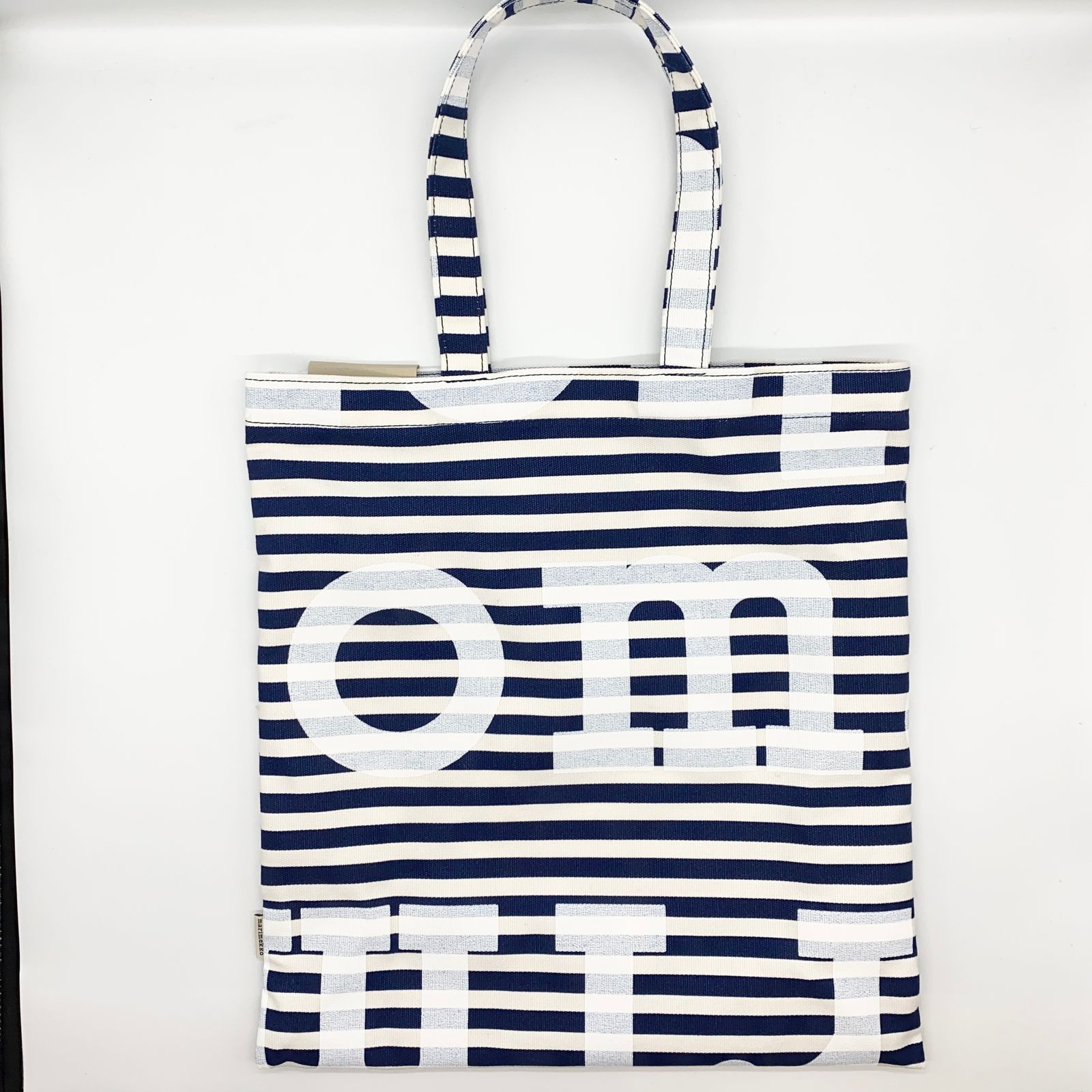 Marimekko - marimekko huopakeltano tasaraita logo トートバッグ 