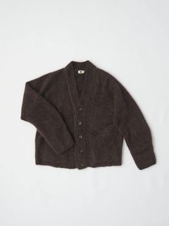 STRETCH SUPERKID MOHAIR C/D / モヘヤニットカーディガン / ダークブラウン
