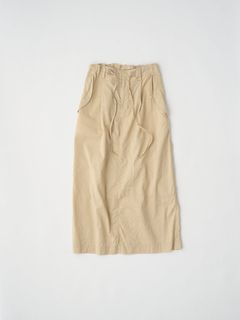 washed & wrinkled cordlane maxi skirt / ロングスカート / ミリタリースカート / ベージュ