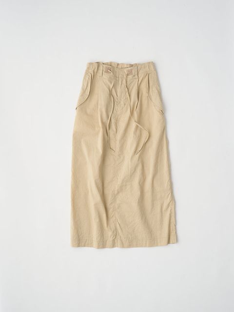 unfil - washed & wrinkled cordlane maxi skirt / ロングスカート 