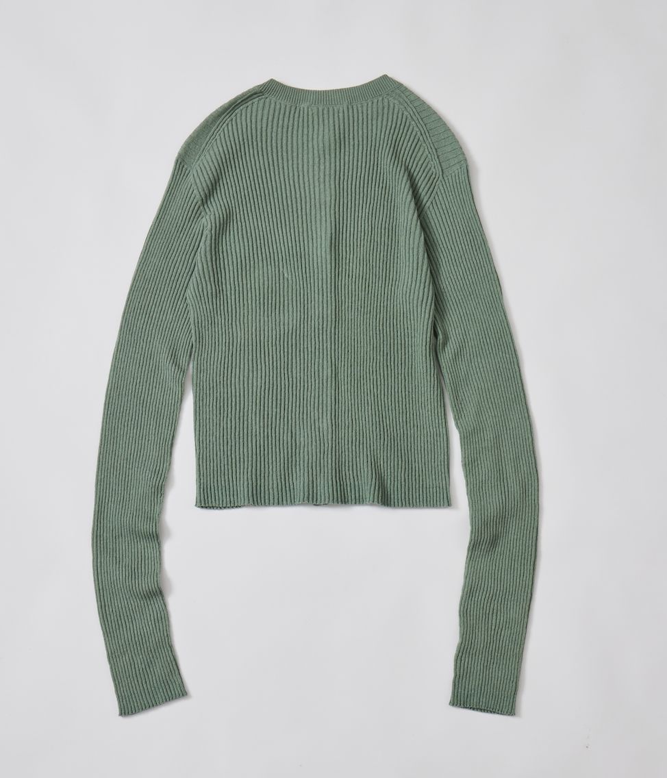 RIB CARDIGAN / ベーシックリブカーディガン / グリーン