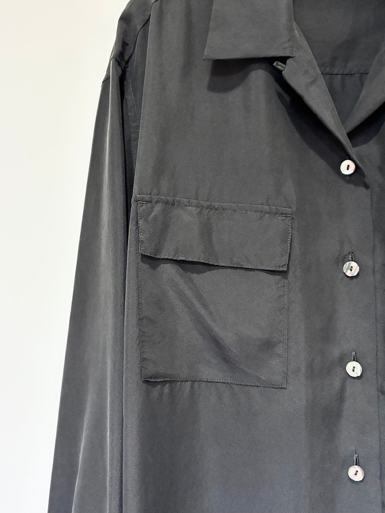 Silk Shirt / シルクシャツ / ブラック