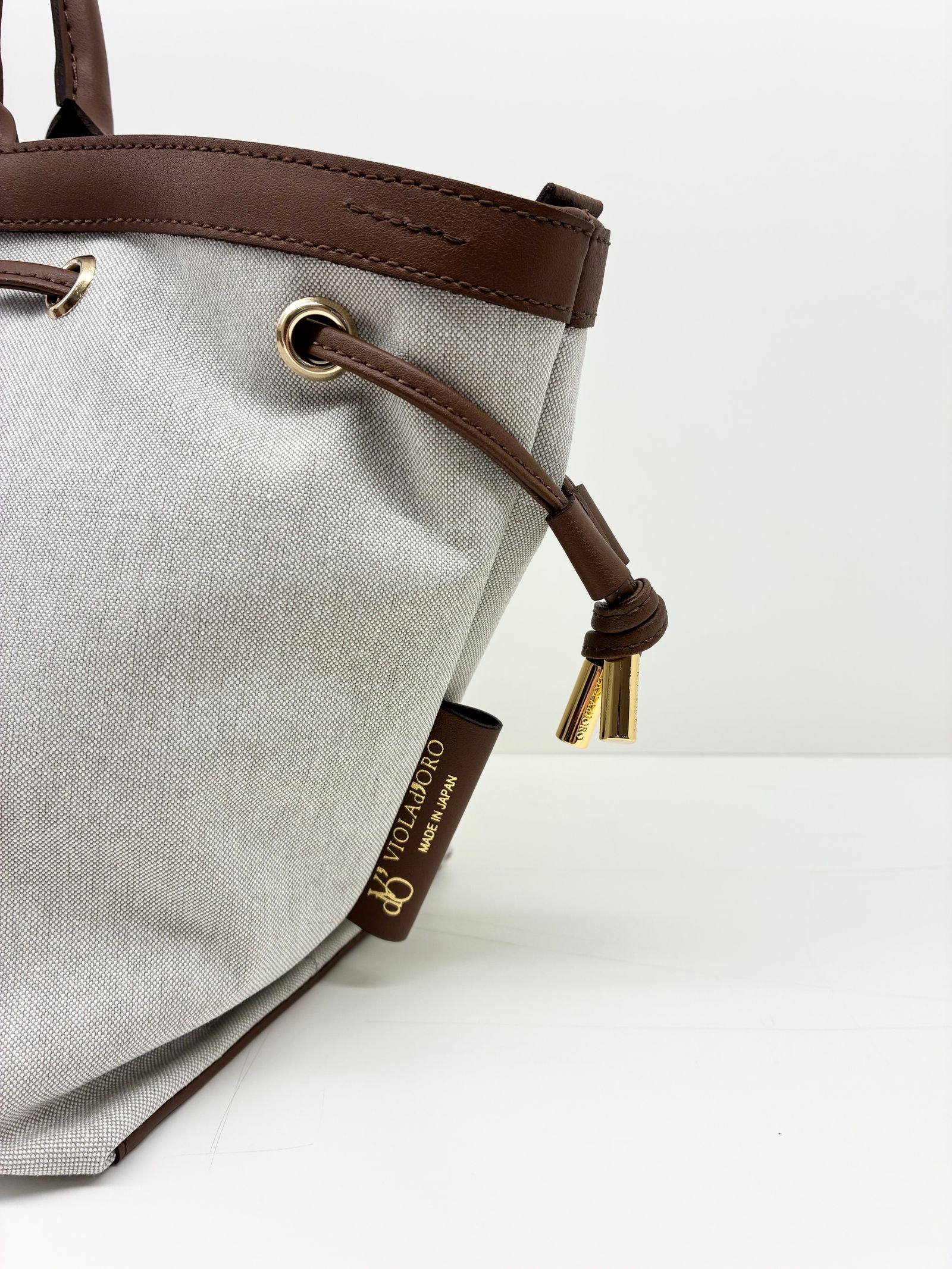 CAMPER / レザーコードキャンバスバッグ / ブラウン