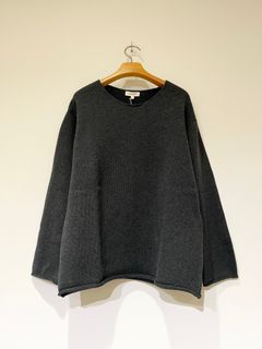 Hanzo Cotton Top / オーバーサイズ / コットンニット / チャコール