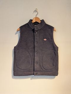 Women's Double Face Boa Stand Collar Vest / ボアスタンドカラーベスト / チャコールグレー