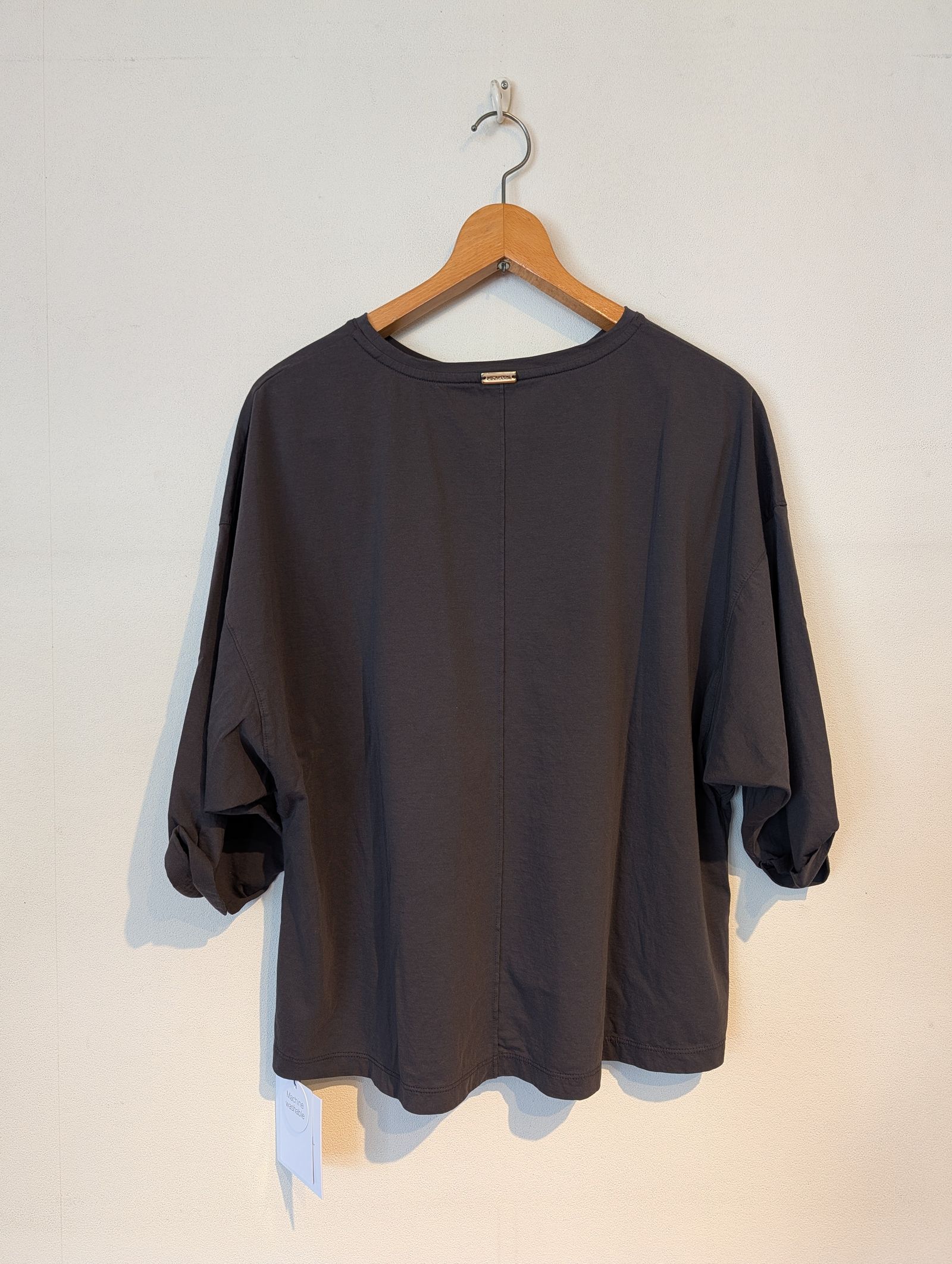 "CHAILLY"ロゴ5分袖T-shirt / 5分袖Tシャツ / ロゴTシャツ / ダークグレー